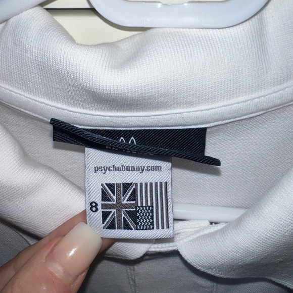 Men’s psycho bunny polo shirt, size 8 White and Orange - Picture 5 of 6